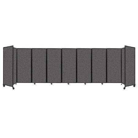 Versare Room Divider 360 Folding Portable Partition 25' x 6'10" Charcoal Gray Fabric 1182907